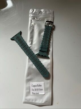 Pine Green Floral Silicone Watch Band for Women